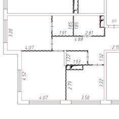 План квартиры из графической части выписки ЕГРН до перепланировки